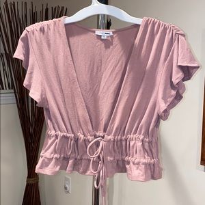 Blush Front Tie Crop Top